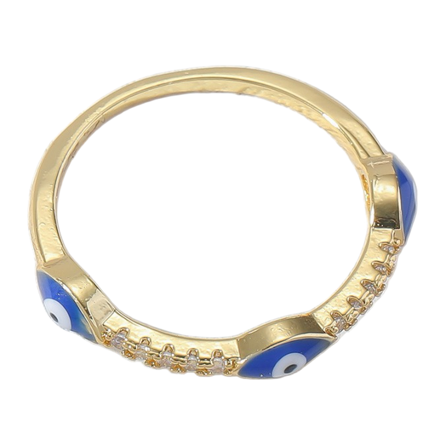 Top view of The Quiet Eye fixed band and clear decorative accents