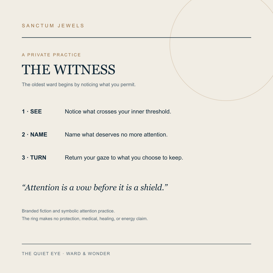 The Quiet Eye Witness symbolic attention practice card in English