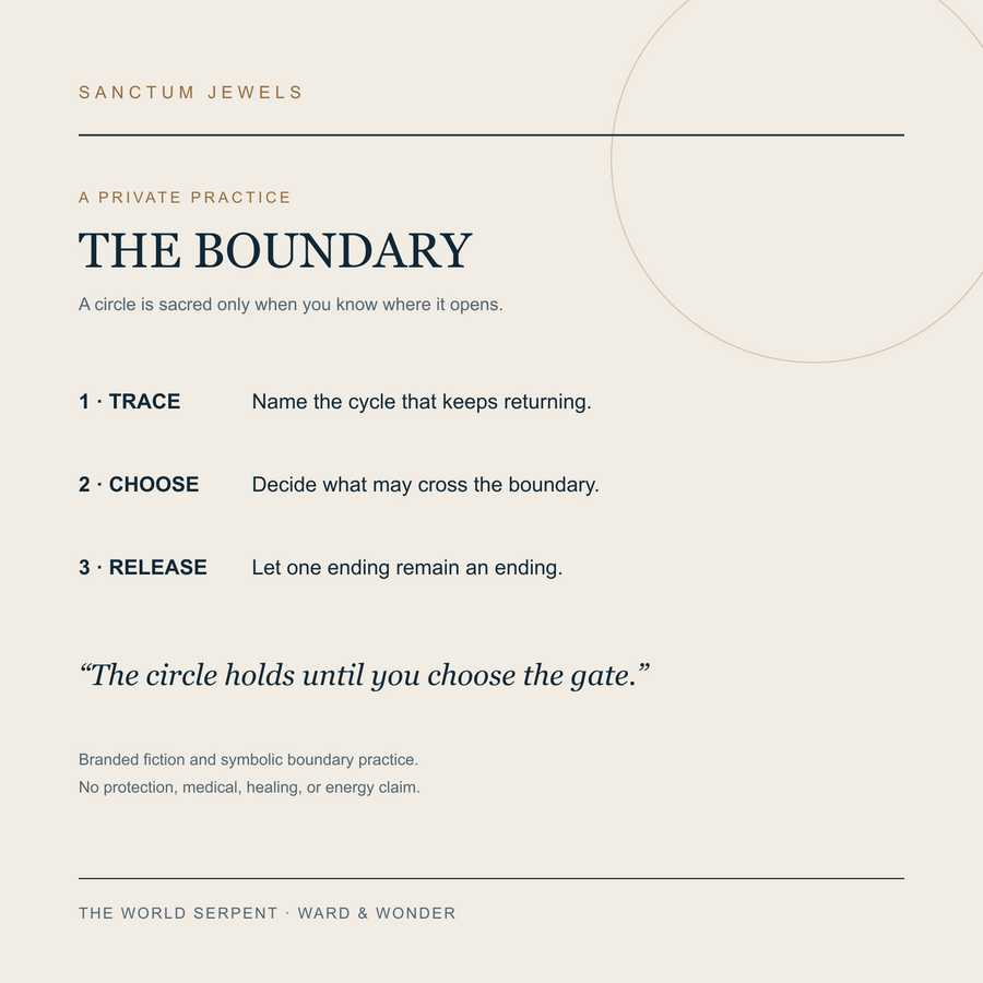 The World Serpent Boundary symbolic reflection practice card in English