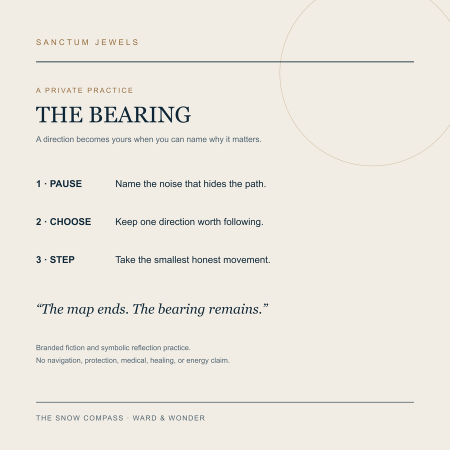 The Snow Compass Bearing symbolic reflection practice card in English