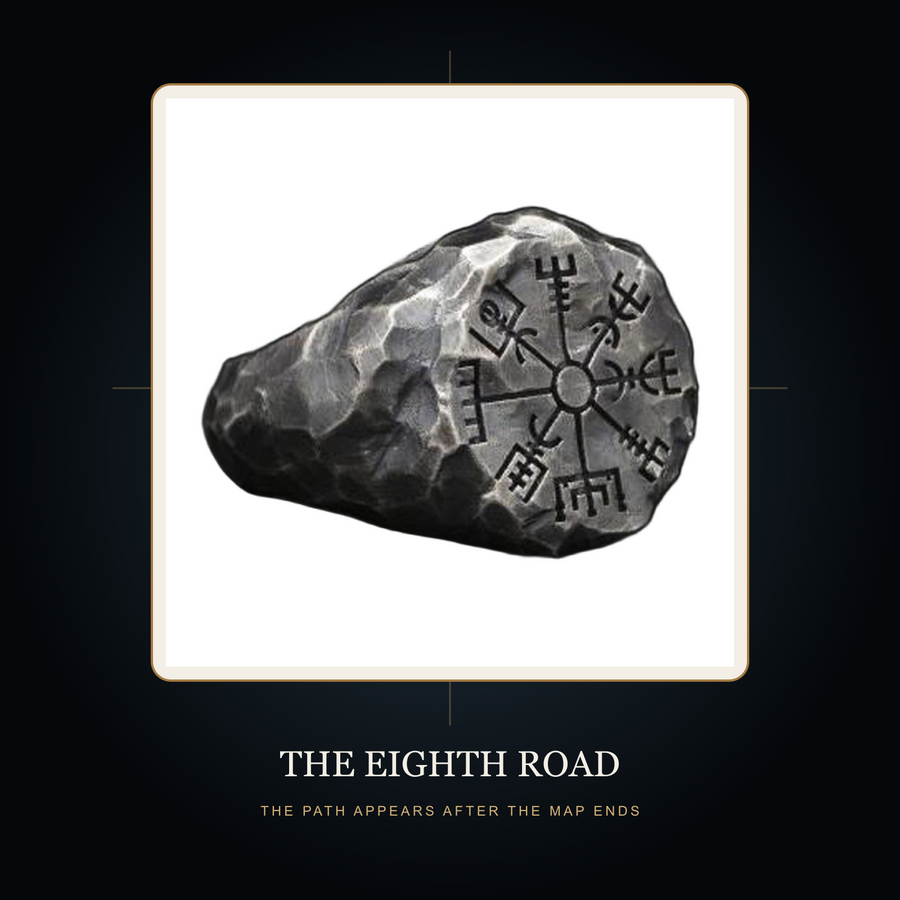The Snow Compass ring in the fictional Eighth Road story scene