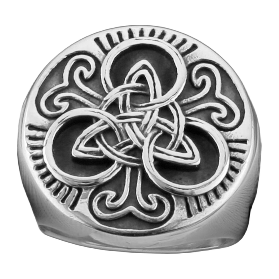 Front view of The Ninefold raised interlaced knot motif