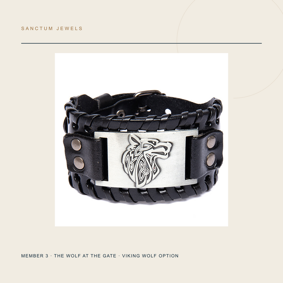 Viking Wolf option Wolf at the Gate braided wide bracelet included in The Four Witnesses bundle