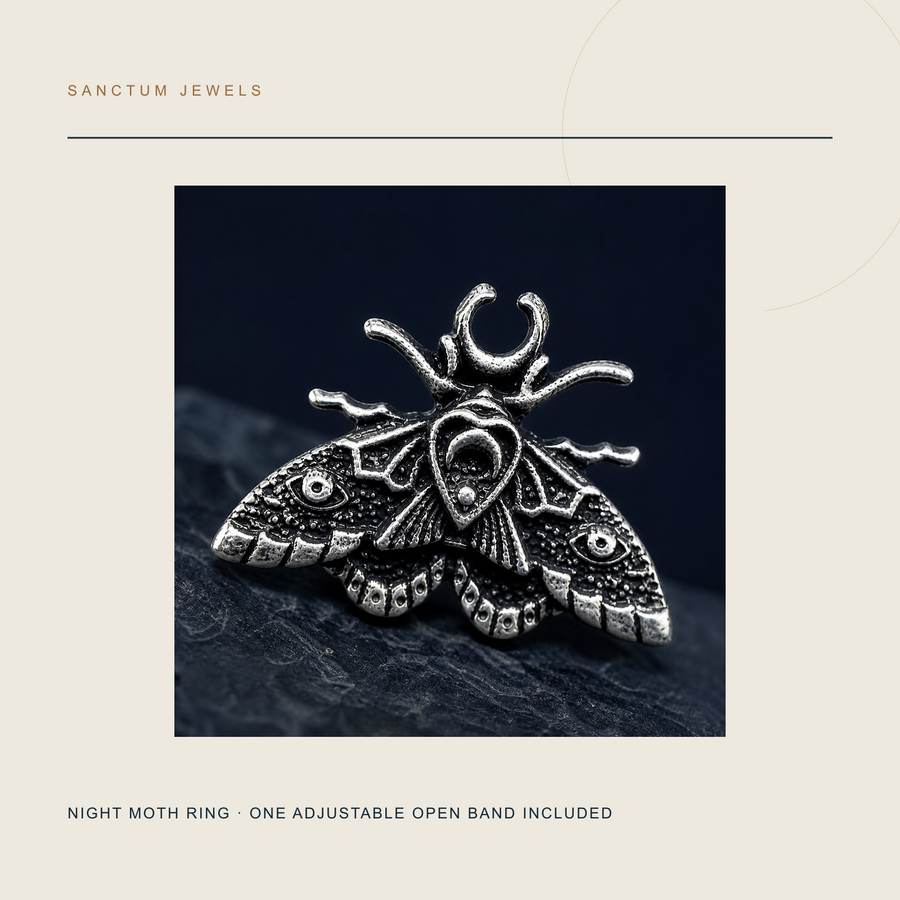 NIGHT MOTH RING