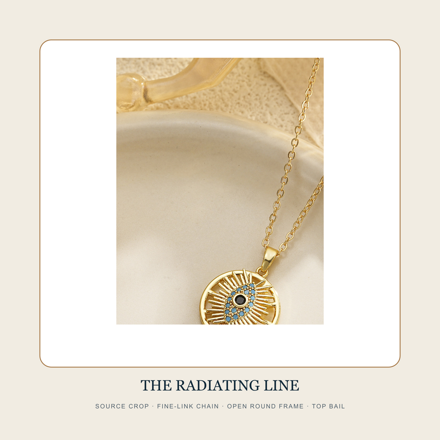 Source crop showing the fine-link chain, open circular frame and top bail of The Silent Aperture